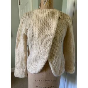 Vintage I.B. Diffusion Ivory Wool/Mohair Jacket Cardigan Chunky cropped moto
